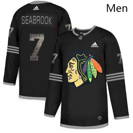 Mens Adidas Chicago Blackhawks 7 Brent Seabrook Black Authentic Classic Stitched NHL Jersey
